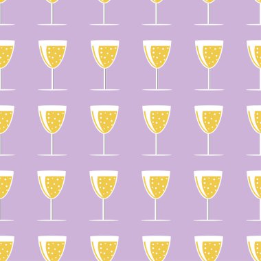 Bir bardak şampanya gri arka plan üzerinde desenle yeni yıl