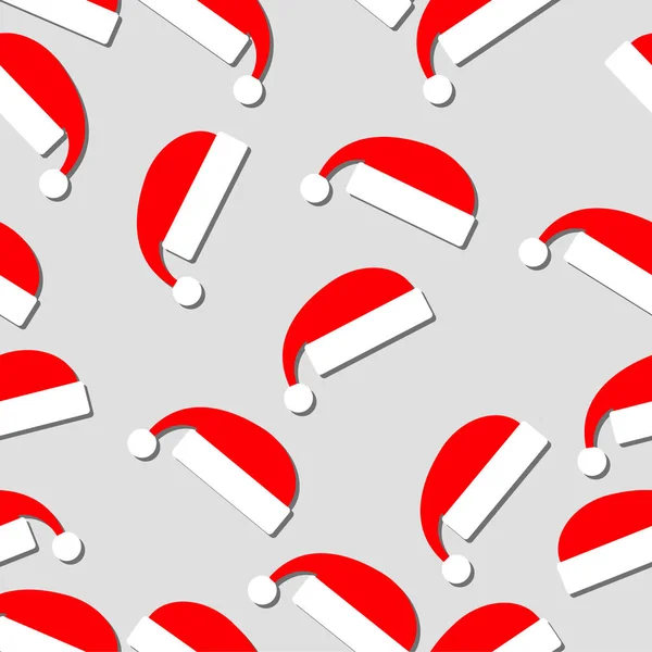 Novo padrão de ano com chapéu de Papai Noel — Vetor de Stock