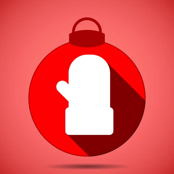 Icono de Navidad con la silueta de las manoplas de Santa Claus — Vector de stock