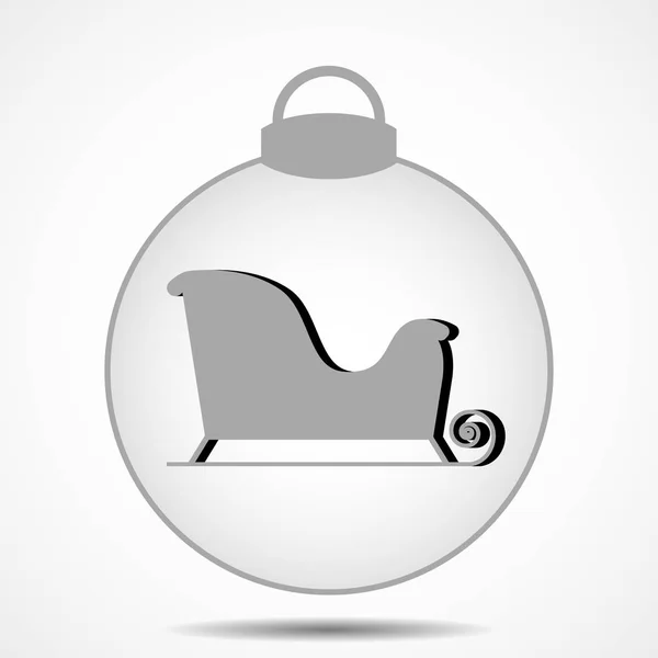 Ícone de bola de Natal no fundo cinza — Vetor de Stock