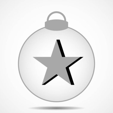 Noel top simgesi gri arka plan üzerinde