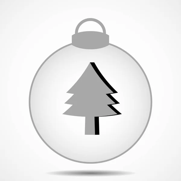 Icono de bola de Navidad sobre fondo gris — Vector de stock