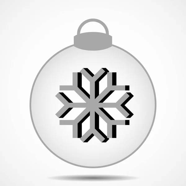 Christmas ball icon on gray background — Stock Vector