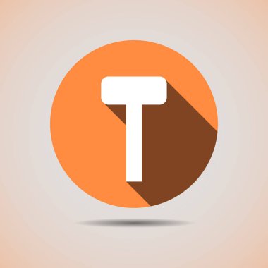 İnşaat simgesi turuncu arka planda bir lastik tokmak