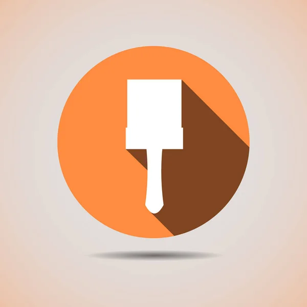 Konstruktion av pensel färg ikonen orange bakgrund — Stock vektor