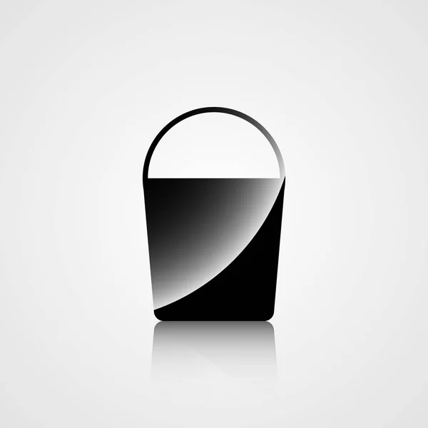 Cubo de silueta icono de construcción sobre fondo gris — Vector de stock
