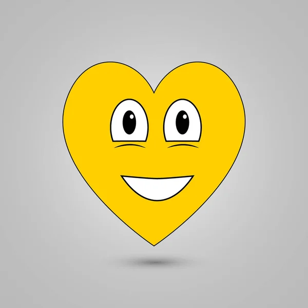 Smiley w kształcie serca na szarym tle — Wektor stockowy