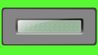 Ek hesap makinesi üzerinde yeşil bir arka plan üzerinde rakamlar kümesi