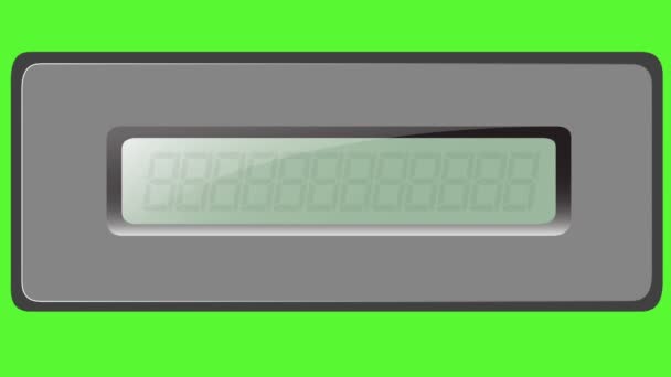 緑の背景に加算電卓の数字のセット — ストック動画