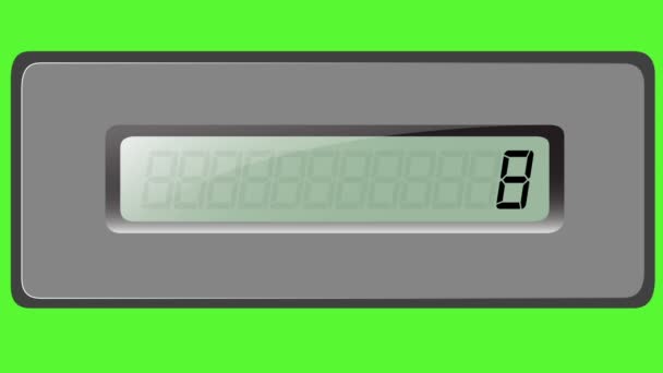 绿色背景上乘法计算器上的数字集 — 图库视频影像