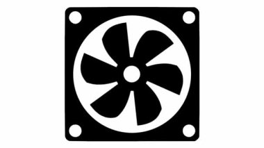 Soğutma sistemi kapanıyor. Beyaz arka planda bir hayran. Bir kroma anahtarı var.