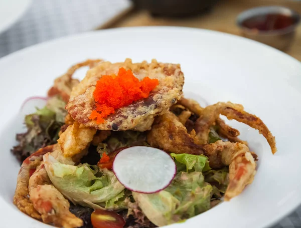 Soft Shell Crab Salad Delicious Meal Time — Stock Photo, Image