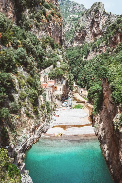 Fiordo di Furore in Italy with blue green water