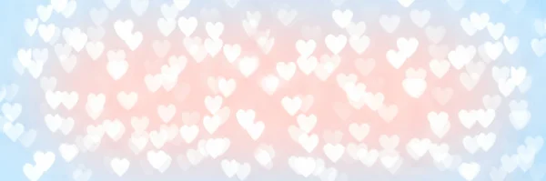 Abstract blue and red heart glitter light bokeh holiday party background — ストック写真