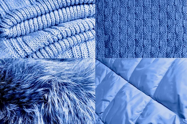 Kreativt collage i blå klassisk färg. — Stockfoto