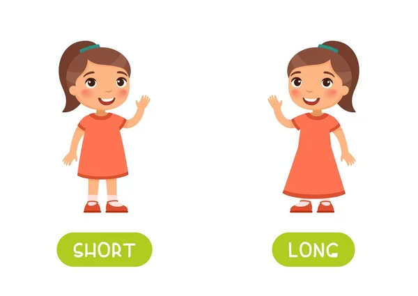 Κορίτσι Σύντομο Και Μακρύ Φορέματα Εικονογράφηση Τυπογραφία Πρότυπο Διανυσματικής Κάρτας — Διανυσματικό Αρχείο