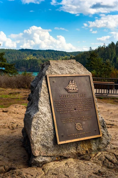 Deception Pass marker — Stock Photo, Image