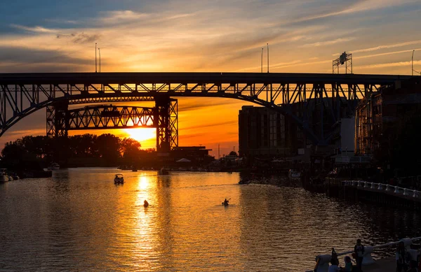 Cuyahoga gouden zonsondergang — Stockfoto