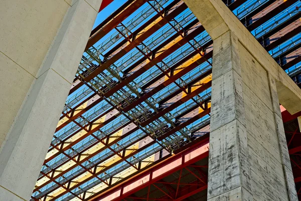 Detalhe Construção Novas Pontes Interstate 480 Sul Cleveland Ohio Está — Fotografia de Stock