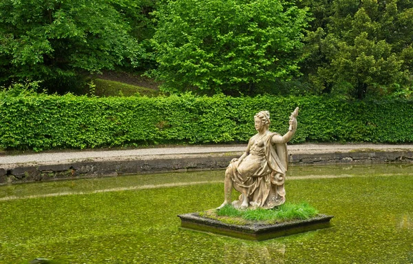 Salzburg Austria May 2019 Statue Greek Goddess Amphitrite Holding Fish — Stock Photo, Image