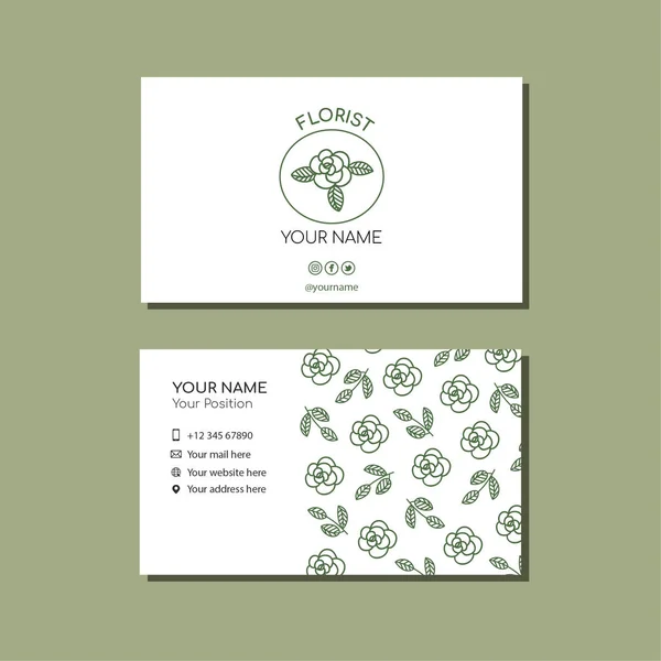 Business Cards Florists — Stock Vector