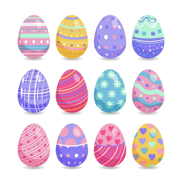 Recogida Huevos Pascua Vector Estilo Plano Ilustración de stock
