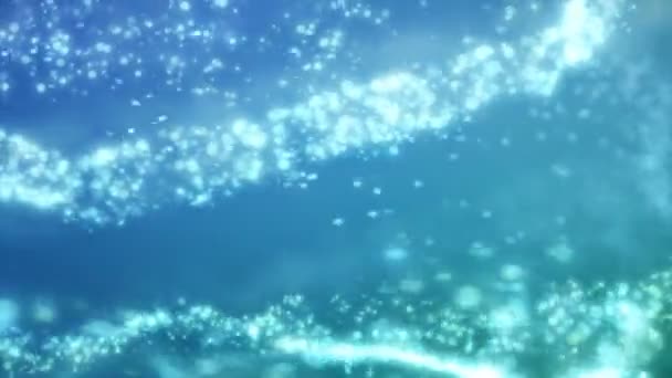 Abstract Motion Background Shining Blue Magic Particles Stars Sparks Wave — Stock Video