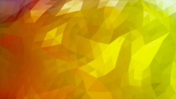 Red Yellow Green Gradient Low Poly Evolving Looping Surface — Stock Video