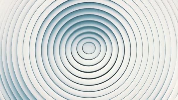 Architectural Abstract Background Concentric White Clean Rings Moving Rotating Motion — Stock Video
