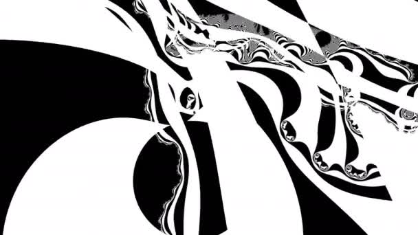 黑白典雅的分形环线背景 — 图库视频影像