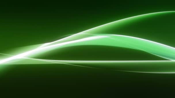 Colorful Evolving Smooth Green Curved Lines Moving Sideways Background — Stock Video