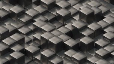 Düzensiz evrimleşen metal küplerin zemini pürüzsüz döngü arkaplanı
