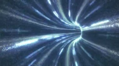 Kamera yüksek hızlı mavi enerji tüneli döngüsüne giriyor.