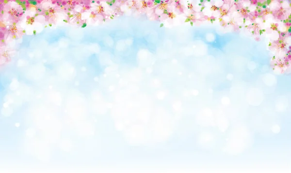 Bordo dell'albero di sakura in fiore — Vettoriale Stock