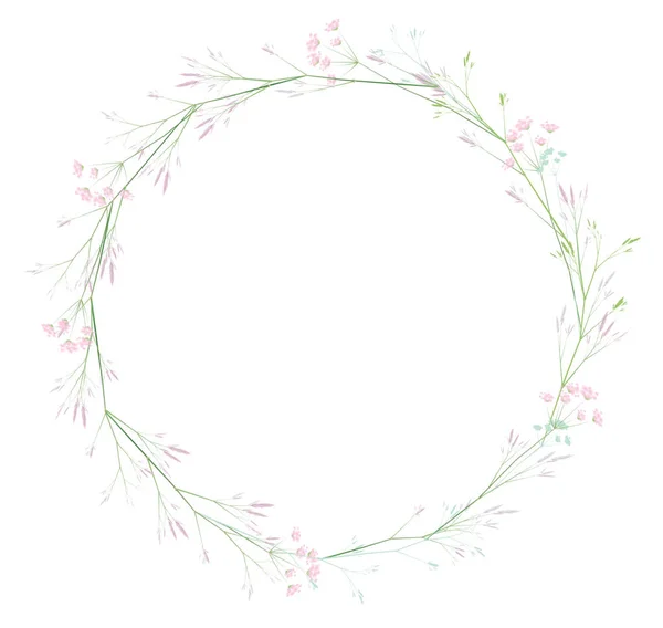 Wreath with blossoming flowers — Stock Vector