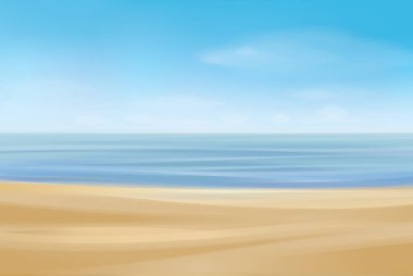 Blue panoramic sea scene clipart