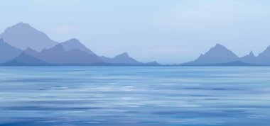 Mavi panoramik deniz sahne