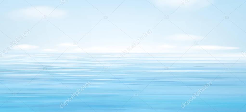 Blue panoramic sea scene