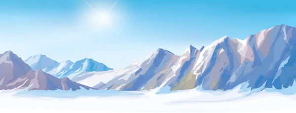 Snow mountains background. — Stock Vector