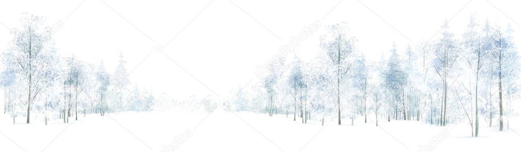 Colorful winter forest 