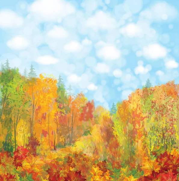 Colorful autumn trees. — Stock Vector