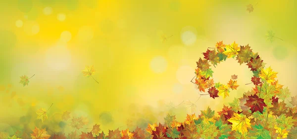 Őszi levelek határ — Stock Vector