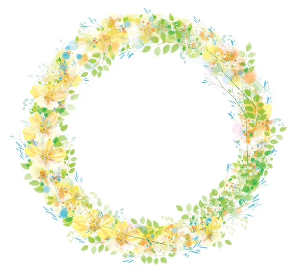 Marco de círculo floral — Vector de stock