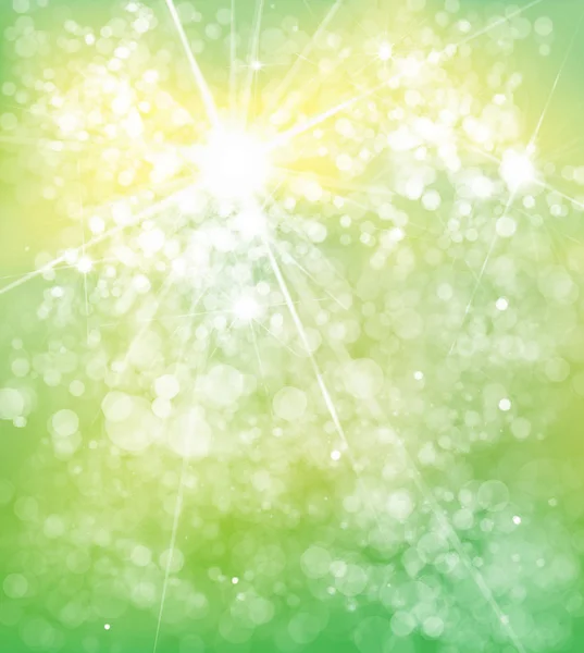 Luces verdes fondo bokeh — Vector de stock