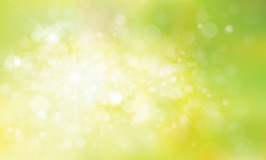 Yıldız ve ışıklar yeşil arka plan.