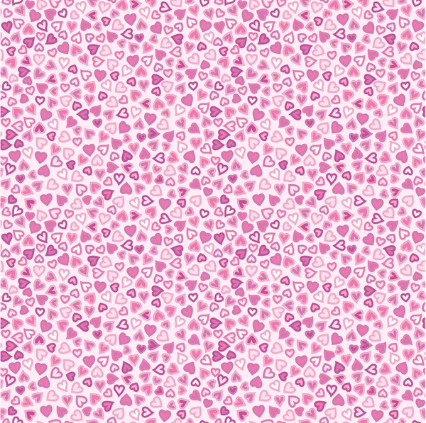 ピンクのハート形のシームレスなパターン — ストックベクタ