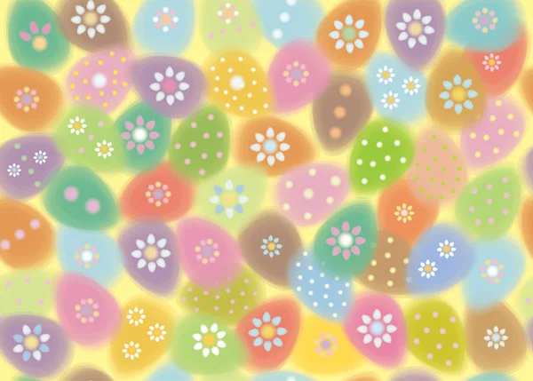 Easter Seamless Blurred Pattern Yellow Background — Stock Vector