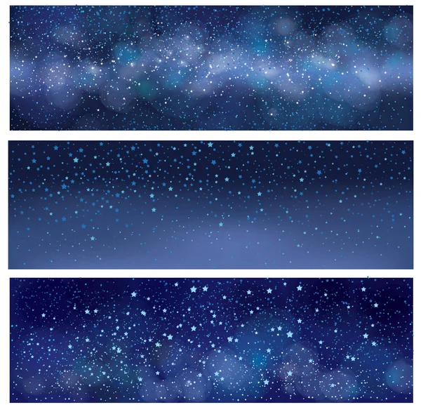 Ciel Étoilé Nocturne Galaxie Voie Lactée Illustration Vectorielle — Image vectorielle