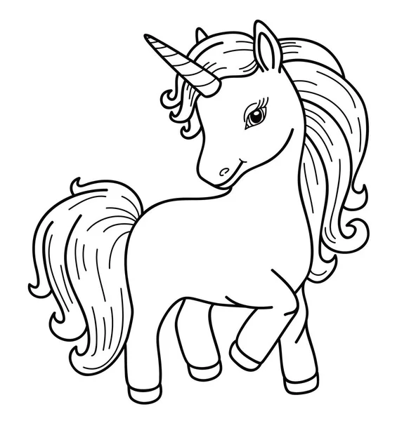 Unicorn Cartoon White Background — Stock Vector