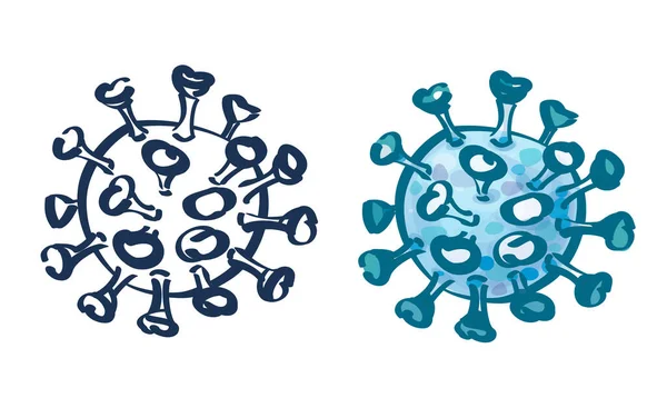 Vector Virus Icono Aislado — Archivo Imágenes Vectoriales